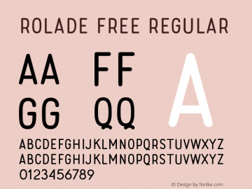 Rolade Free Regular Version 1.000 Font Sample