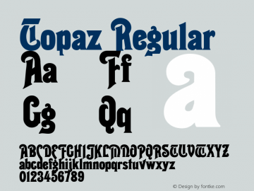 Topaz Regular Version 1.000 2006 initial release Font Sample