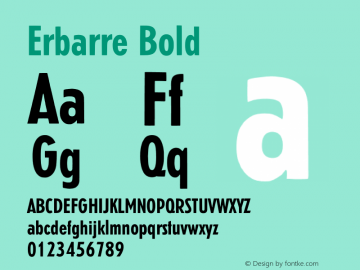 Erbarre Bold Version 001.000 Font Sample