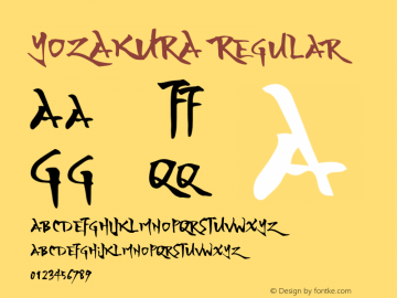 YOZAKURA Regular Version 1.000;PS 001.000;hotconv 1.0.88;makeotf.lib2.5.64775图片样张