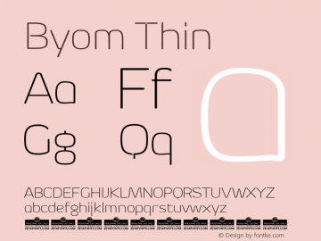 Byom Thin Version 1.000 Font Sample