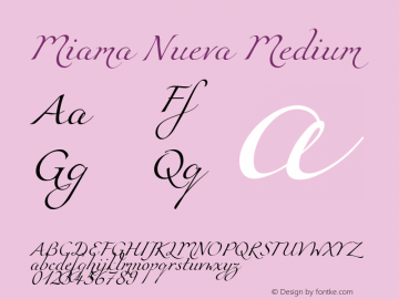 Miama Nueva Medium Version 1.0 Font Sample