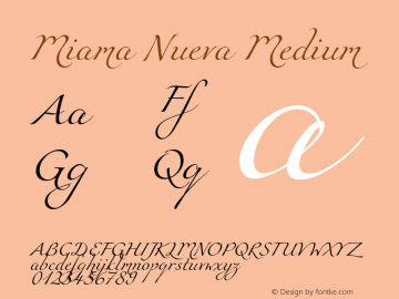 Miama Nueva Medium Version 1.0 Font Sample