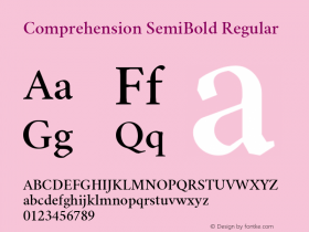 Comprehension SemiBold Regular 1.0 Font Sample