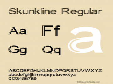 Skunkline Regular 1.00 Font Sample