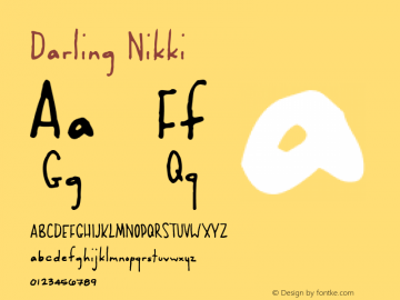 Darling Nikki Altsys Fontographer 4.0.2 3/9/97 Font Sample