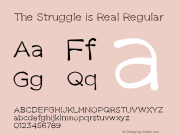 The Struggle is Real Regular Version 001.000 Font Sample