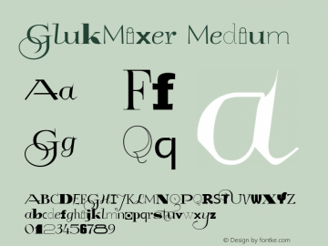 GlukMixer Medium Version 0.30 Font Sample