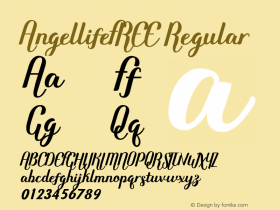 AngellifeFREE Regular Version 1.000 Font Sample