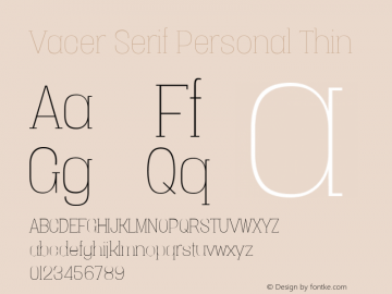 Vacer Serif Personal Thin Version 1.000图片样张