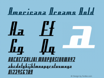 Americana Dreams Bold Macromedia Fontographer 4.1 3/9/99图片样张