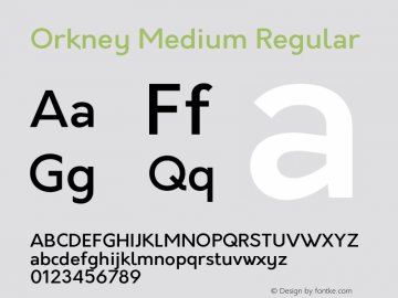 Orkney Medium Regular 1.0 Font Sample