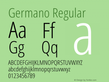 Germano Regular Version 1.10 Font Sample