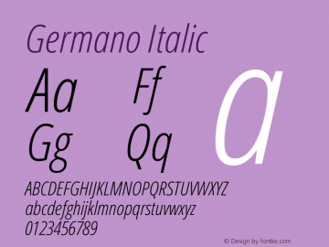 Germano Italic Version 1.10 Font Sample