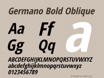 Germano Bold Oblique Version 1.11 Font Sample