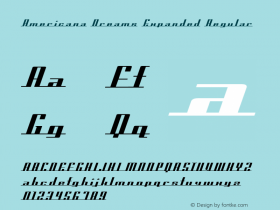Americana Dreams Expanded Regular Macromedia Fontographer 4.1 3/9/99 Font Sample