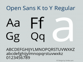 Open Sans Y to K Regular Version 1.10 Font Sample