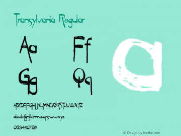 Transylvania Regular Version 1.00 March 4, 2016, initial release Font Sample