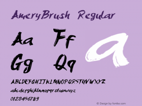 AmeryBrush Regular Version 1.00 March 15, 2016, initial release图片样张