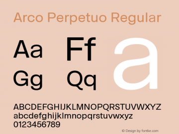 Arco Perpetuo Regular Version 1.0 Font Sample