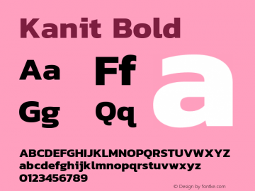 Kanit Bold Version 1.001 Font Sample