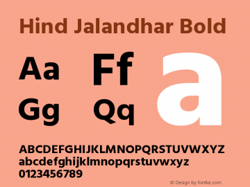 Hind Jalandhar Bold Version 0.702;PS 1.0;hotconv 1.0.81;makeotf.lib2.5.63406图片样张