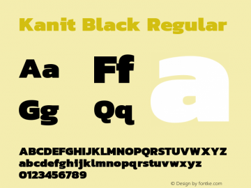 Kanit Black Regular Version 1.001图片样张