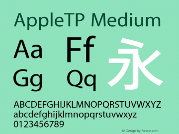 AppleTP Medium Version 10.0d39e13 Font Sample