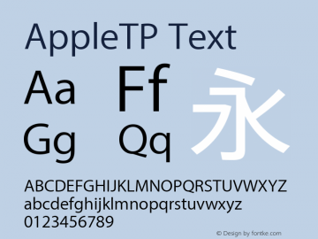 AppleTP Text Version 10.0d39e13 Font Sample