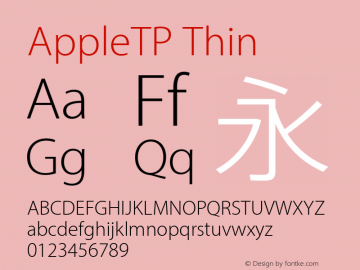 AppleTP Thin Version 10.0d39e13 Font Sample