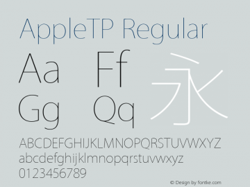 AppleTP Regular Version 10.0d39e13 Font Sample