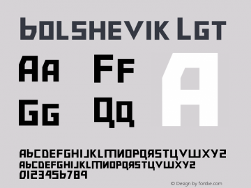 Bolshevik Lgt Version 0.19 Font Sample