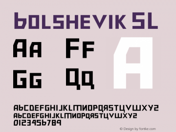 Bolshevik SL Version 0.19 Font Sample