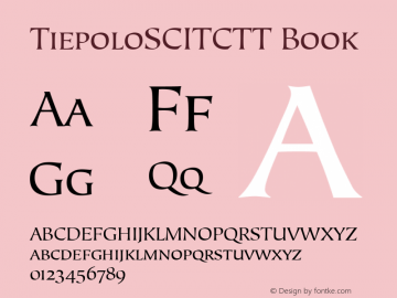 TiepoloSCITCTT Book Version 1.00 Font Sample