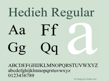 Hedieh Regular Version 1.0 Font Sample