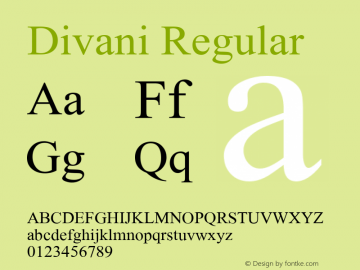 Divani Regular 1.0 Font Sample