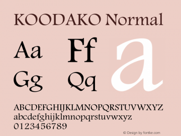 KOODAKO Normal 1.0 Font Sample