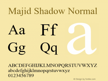 Majid Shadow Normal 1.0 Font Sample