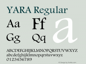 YARA Regular 1.0 Font Sample