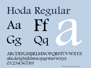 Hoda Regular 1.0 Font Sample