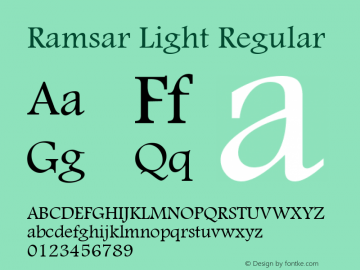 Ramsar Light Regular 1.0 Font Sample