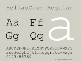 HellasCour Regular Altsys Fontographer 3.5  11-06-92 Font Sample