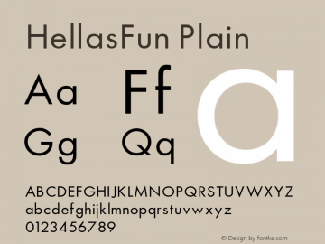 HellasFun Plain 001.000 Font Sample