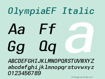 OlympiaEF Italic Version 1.00 Font Sample