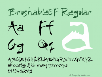 BrushableEF Regular Macromedia Fontographer 4.1.3 09/28/2003图片样张