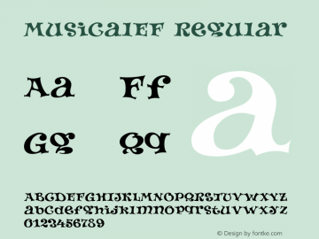 MusicalEF Regular Macromedia Fontographer 4.1 4/29/03图片样张