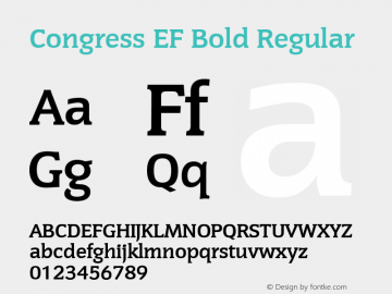 Congress EF Bold Regular Macromedia Fontographer 4.1 09.06.2001 Font Sample