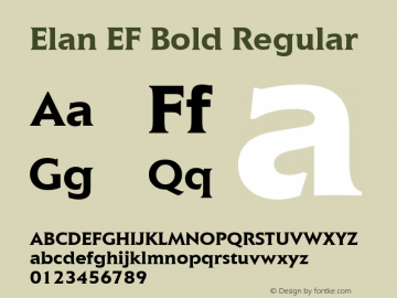 Elan EF Bold Regular Macromedia Fontographer 4.1 09.06.2001 Font Sample