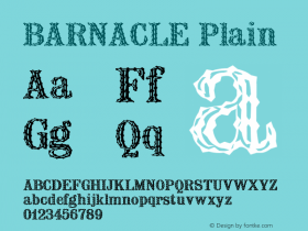 BARNACLE Plain BARNACLE Font Sample