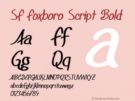 SF Foxboro Script Bold Version ver 1.0; 2000. Freew图片样张